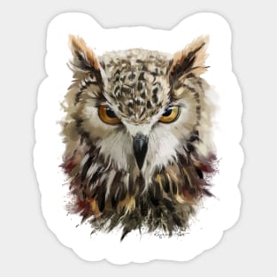 Owl Head Isolated Sticker